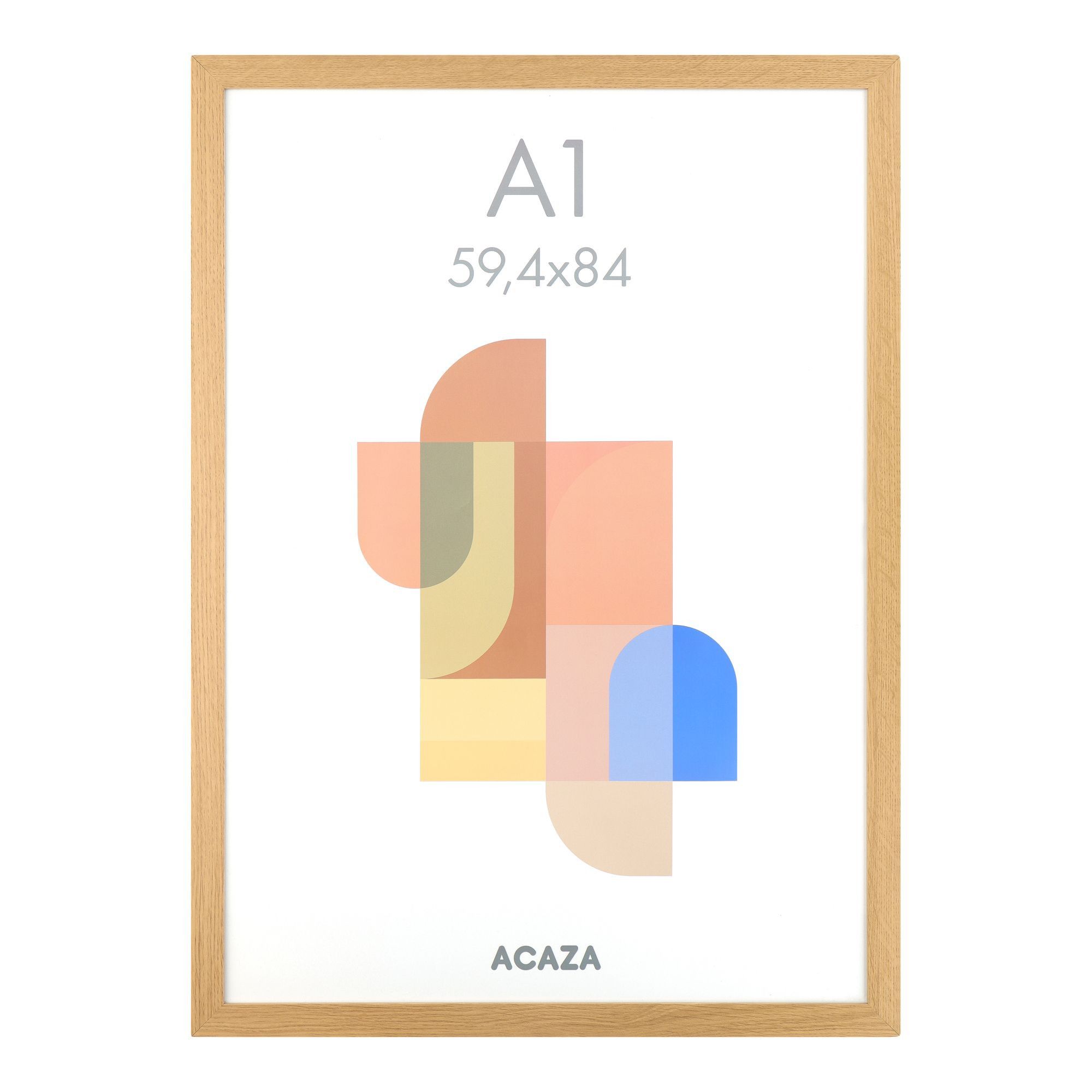 Bilderrahmen - Fotorahmen - A1 - 59x84 cm - MDF-Holz - Warme Eichenfarbe
