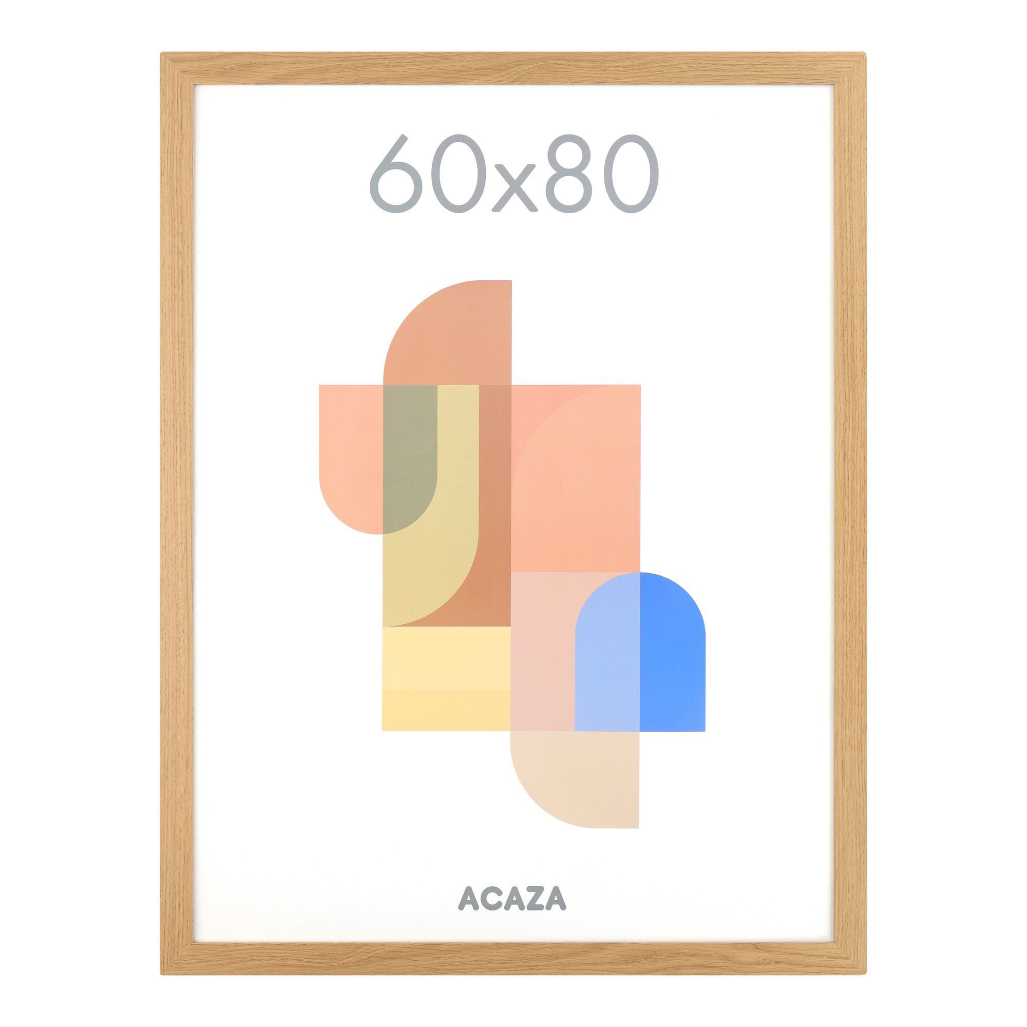 Bilderrahmen - 60x80 cm Bilderrahmen - Warme Eiche - MDF - Plexiglas
