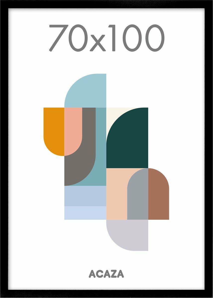 Bilderrahmen 70 x 100 cm mit bruchsicherem Plexiglas für Fotowand, großer Fotorahmen für Poster oder Bilder als Bilderwand Deko, Bilderrahmen schwarz