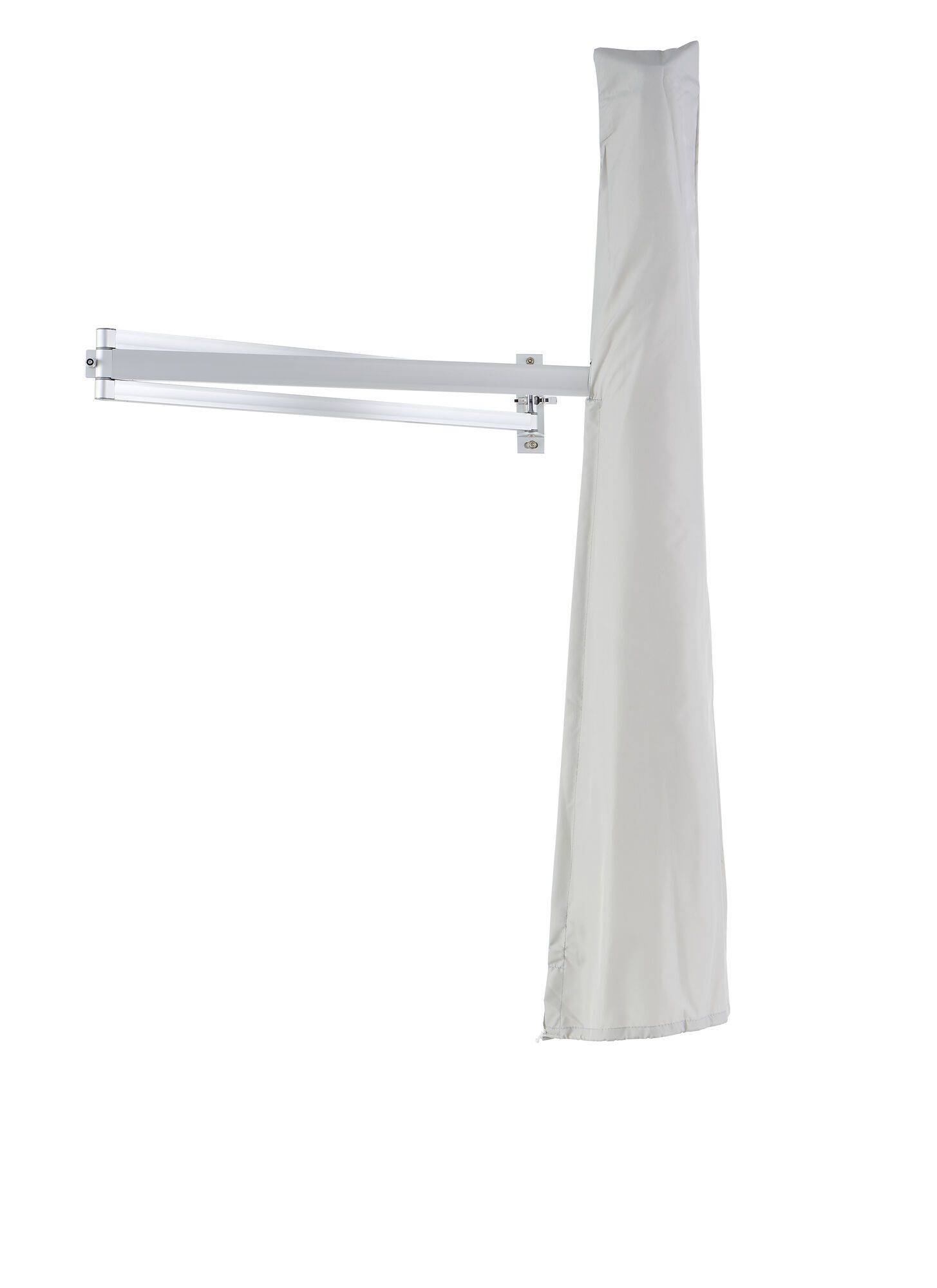 Sonnenschirm Schutzhülle bis 250cm Durchmesser, Abdeckung mit Stab für Wandsonnenschirme, wasserdichte Hülle für Gartenschirme aller Art, hellgrau