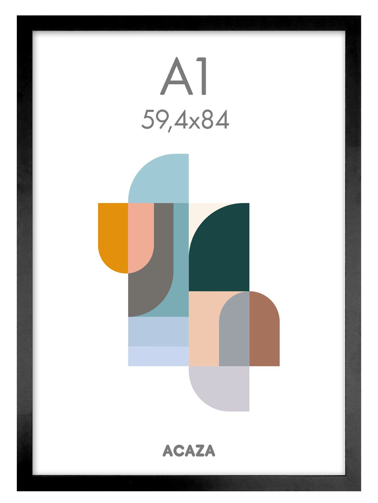 Bilderrahmen A1, Bilderrahmen schwarz 59,4 x 84 cm mit bruchsicherem Plexiglas für Fotowand, großer Fotorahmen für Poster oder Bilder als Bilderwand Deko,
