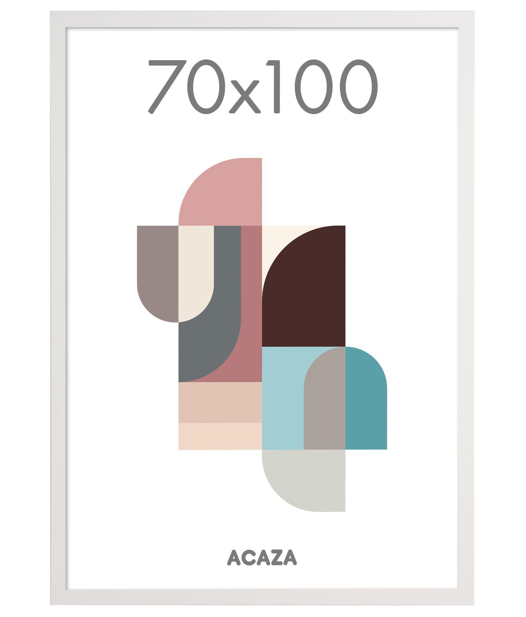 Bilderrahmen 70 x 100 cm mit bruchsicherem Plexiglas für Fotowand, großer Fotorahmen für Poster oder Bilder als Bilderwand Deko, Bilderrahmen, Weißer Rand