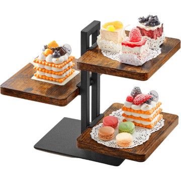 ervierturm 3-teilig, Servier-Set, Vintage Braun