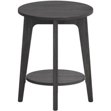 ACAZA Beistelltisch - Nachttisch - Kleiner Couchtisch - Schwarz - 50x40x40 cm - Bank-Tisch