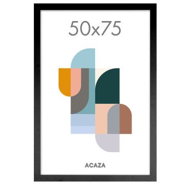 Bilderrahmen 50 x 75 cm mit bruchsicherem Plexiglas für Fotowand, großer Fotorahmen für Poster oder Bilder als Bilderwand Deko, Bilderrahmen schwarz