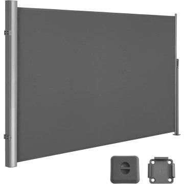 Windschutz – Gartenschirm – Sichtschutz – 160 x 350 cm (H x B) – Grau