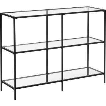 Konsolentisch – Sidetable – schwarz – 100 x 30 x 73 cm (L x B x H) – gehärtetes Glas – Flurtisch