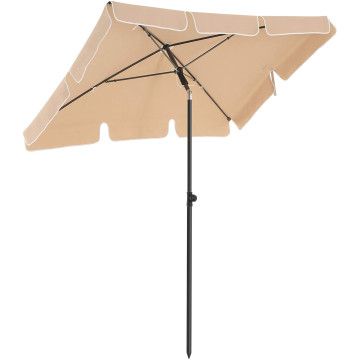 Rechteckiger Sonnenschirm - kippbare Markise - UPF 50+ Schutz - 2x1,25 m - sandbraun