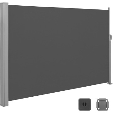 Erweiterbarer Windschutz für Balkon und Terrasse – 160 x 300 cm – Farbe Grau