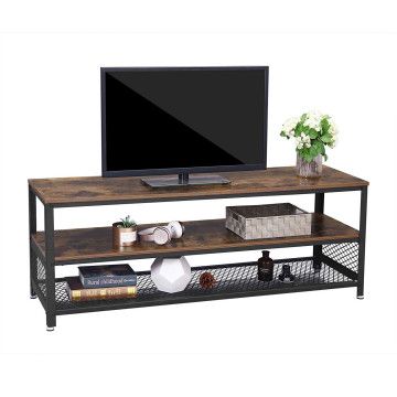 TV-Standard – Dunkelbraun, Industrie-Look – Drei Schafe – 140 x 52 x 40 cm