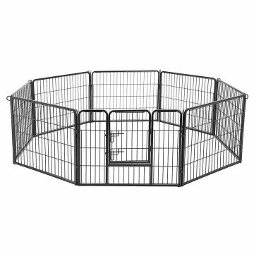 Verwandelbarer Hundeauslauf – Tierzaun von 60 cm Höhe und 210 cm Diagonale – Schwarz