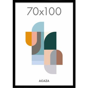 Bilderrahmen 70 x 100 cm mit bruchsicherem Plexiglas für Fotowand, großer Fotorahmen für Poster oder Bilder als Bilderwand Deko, Bilderrahmen schwarz