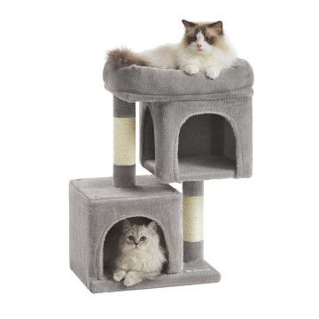 Kratzbaum – Kratzbaum für Katzen – Hellgrau – 65 cm hoch