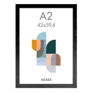 ACAZA Fotorahmen A2 Format - Fotorahmen aus MDF Holz - 42 x 59,40 cm - Schwarz