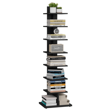 Bücherregal - Bücherständer - 121,5 x 34 x 26,5 cm - Holz - schwarz