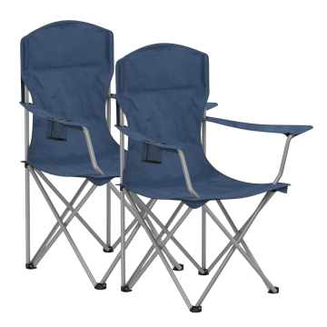 Campingstuhl – Luxus Campingstuhl 2er-Set – Strandstuhl – Klappstuhl – Outdoorstuhl – Camping – Zelten – Blau