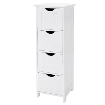 Kommode - Badezimmer - 4 Fächer - 30x82x30 cm - weiß