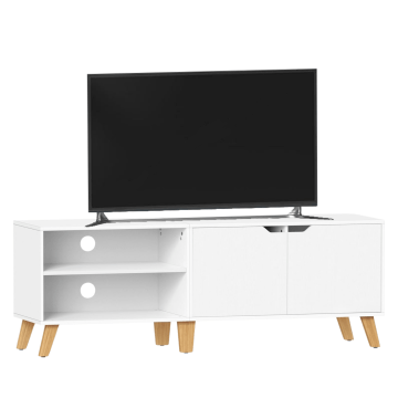 TV Möbel - TV Schrank - Weiß - 140 x 40 x 50 cm - TV Ständer - Schrank - Regale - Holz