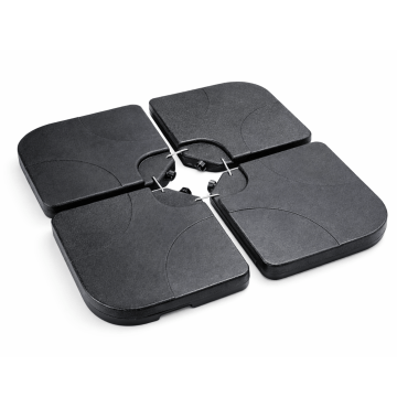 Sonnenschirmständer – Sonnenschirmplatten – Sonnenschirmständer – bis 72 kg – schwarz – 4er-Set – Platten für Kreuzständer – Platten für Ampelschirm