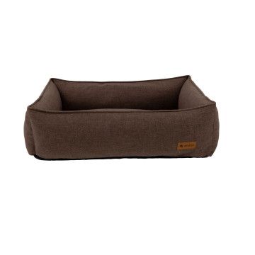 ACAZA Hundebett - Hundekissen - Hundebett - 78 x 65 cm - Braun - Recyceltes Leinen - Waschbares Hundekissen - Hundebetten