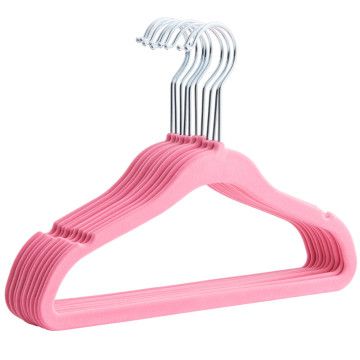 20 Stück Kinderkleiderbügel mit Samtbezug, Kleiderbügel für Kinder oder Babys, rosa