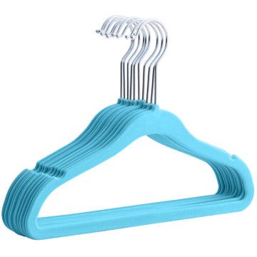 20 Stück Kinderkleiderbügel mit Samtüberzug, rutschfeste Kleiderhaken für Kleinkinder oder Vorschulkinder, kleine Kinderkleiderbügel, blau