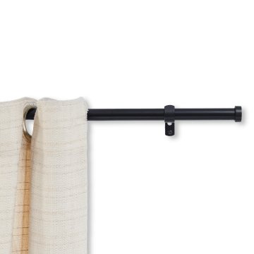 Ausziehbare Gardinenstange - Verstellbare Vorhangstange - Stange von 125 - 240 cm - Schwarz