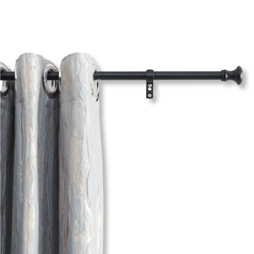 Lange Vorhangstange - ausziehbare Vorhangstange - Stange von 250-360 cm - schwarz