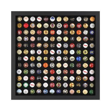 ACAZA Sammelrahmen für Champagnerkapseln – Aufbewahrung für Champagnerkapseln – 50 x 50 x 3,30 cm – Schwarz