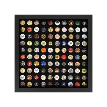 Champagnerkapsel-Sammelrahmen – 100 Stück – Aufbewahrung für Champagnerkapseln – 40 x 40 x 3,30 cm – schwarz