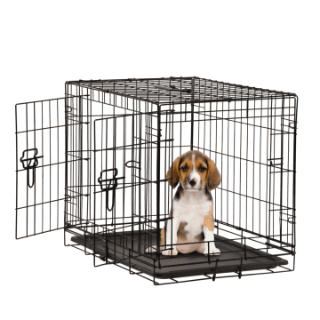 Hundebox – Hundekäfig – 60 x 43 x 47,5 cm – Metall – Schwarz