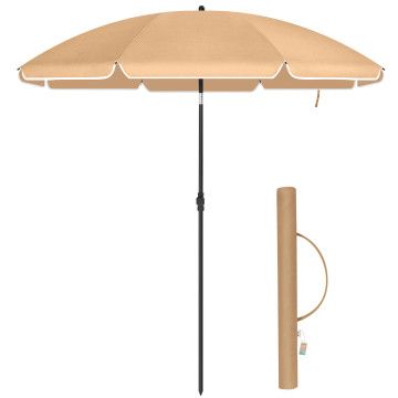 Sonnenschirm - Ø 200 cm - achteckig - neigbar - mit Tragetasche - sandbraun