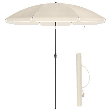 Sonnenschirm - Ø 200 cm - achteckig - neigbar - mit Tragetasche - beige