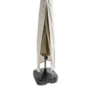 Sonnenschirm-Schutzhülle aus robustem Polyester mit Reißverschluss - Hellgrau