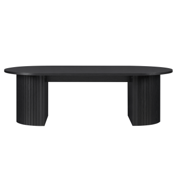 Couchtisch – luxuriöser runder Couchtisch – schwarz – 120 x 59 x 37,5 cm (L x B x H) – Holz