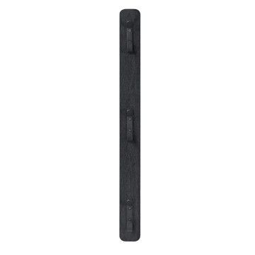 Vertikale Wandgarderobe - mit 3 Haken - 6x67 cm - schwarz
