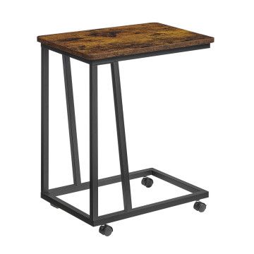 Rollbarer Beistelltisch für Sitz oder Bett, Braun/Schwarz