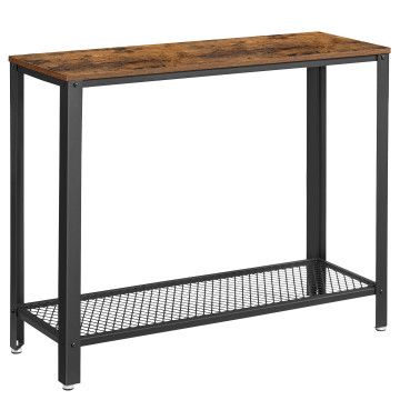 Konsolentisch im Vintage-Look - Hoher Beistelltisch 101,5 x 80 cm hoch - Schwarz und Vintage Braun