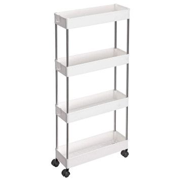Lagerwagen - 4 Ebenen - 40x86x12,5 cm - weiß
