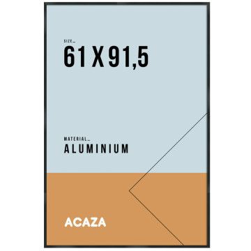 Bilderrahmen 61 x 91.5 cm mit bruchsicherem Plexiglas für Fotowand, großer Aluminium Fotorahmen für Poster oder Bilder als Bilderwand Deko, Bilderrahmen schwarz
