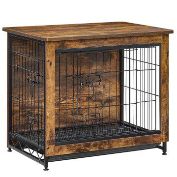 Hundebox – Hundekäfig – Hundehütte – 69 x 51 x 60 cm – Vintage Braun – Hundebox Metall