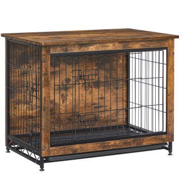 Hundebox – Hundekäfig – Hundehütte – 82 x 56 x 64 cm – Vintage Braun – Hundebox Metall