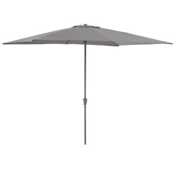 Sonnenschirm rechteckig 200 x 300 cm, Schirm mit Kurbel für Balkon oder Terrasse, Marktschirm, Gartenschirm, Terrassenschirm, mit Windauslass, dunkelgrau
