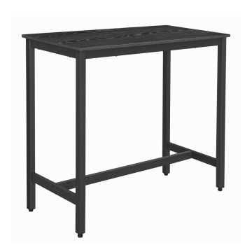 Bartisch – Küchentisch – 120 x 60 x 105 cm – schwarz – Bartisch für die Küche – Bartisch für Barhocker – Esstisch