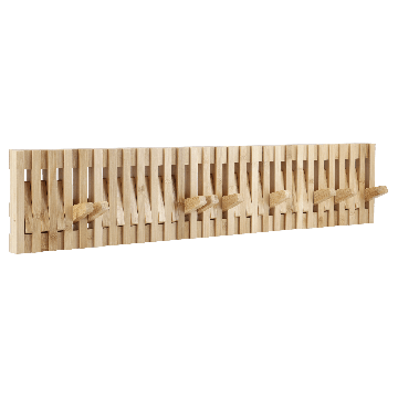 ACAZA Wandgarderobe - Garderobe mit 28 verstellbaren Haken - für den Flur, das Wohnzimmer, das Schlafzimmer, das Badezimmer - Länge 87 cm - Bambus 