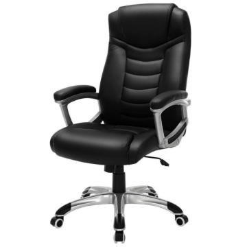 Luxuriöser Design-Manager-Bürostuhl - Kunstleder - strapazierfähig - schwarz