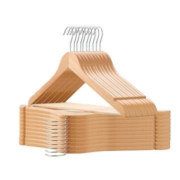 Holzkleiderbügel – 30 Stück – Rutschfest – Weiß – Hosenträger – Kleiderbügel