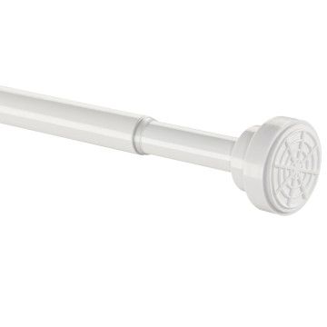 Selbstspannende Gardinenstange – ausziehbar – ohne Bohren oder Löcher – 125–220 cm Stange – weiß