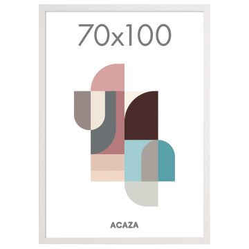 Bilderrahmen 70 x 100 cm mit bruchsicherem Plexiglas für Fotowand, großer Fotorahmen für Poster oder Bilder als Bilderwand Deko, Bilderrahmen, Weißer Rand